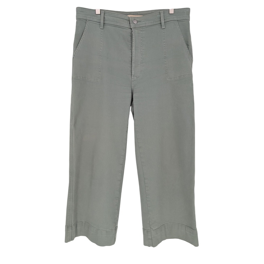 Joes Jeans Cropped Wide Leg Pants Womens 32 Green Seagrass Utility Minimalist
